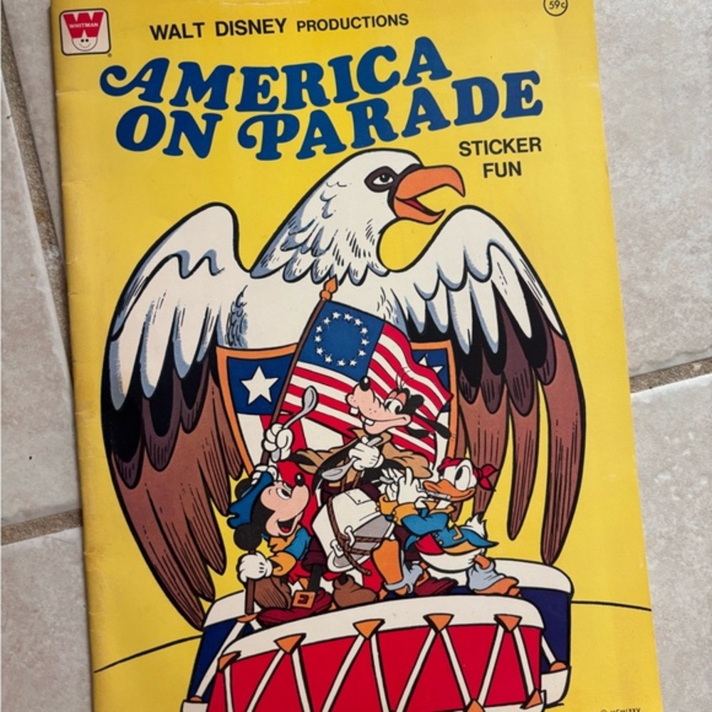 Disney America on Parade Sticker Fun Book - Yellow and Red